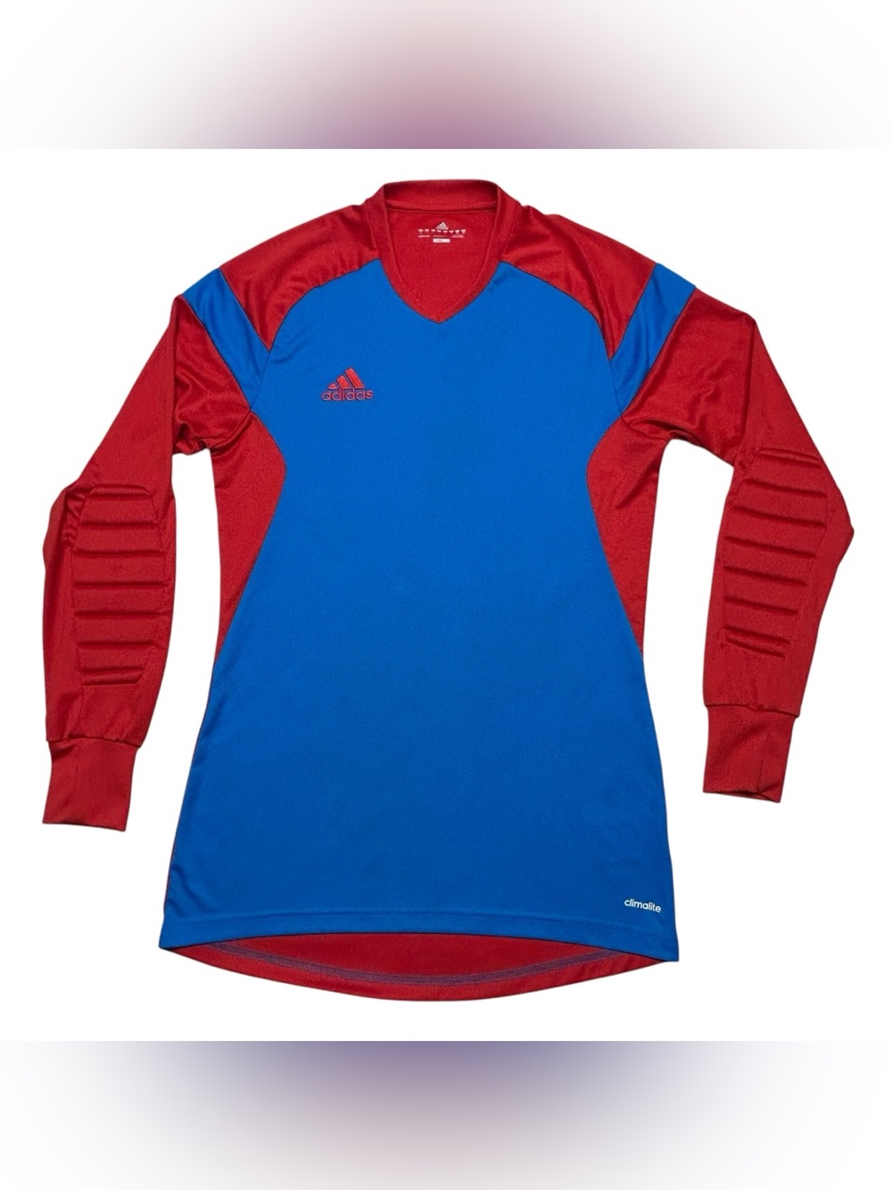 Adidas Climalite Mens Size S Goalkeeper Jersey Soccer Padded Elbow Long Sleeve